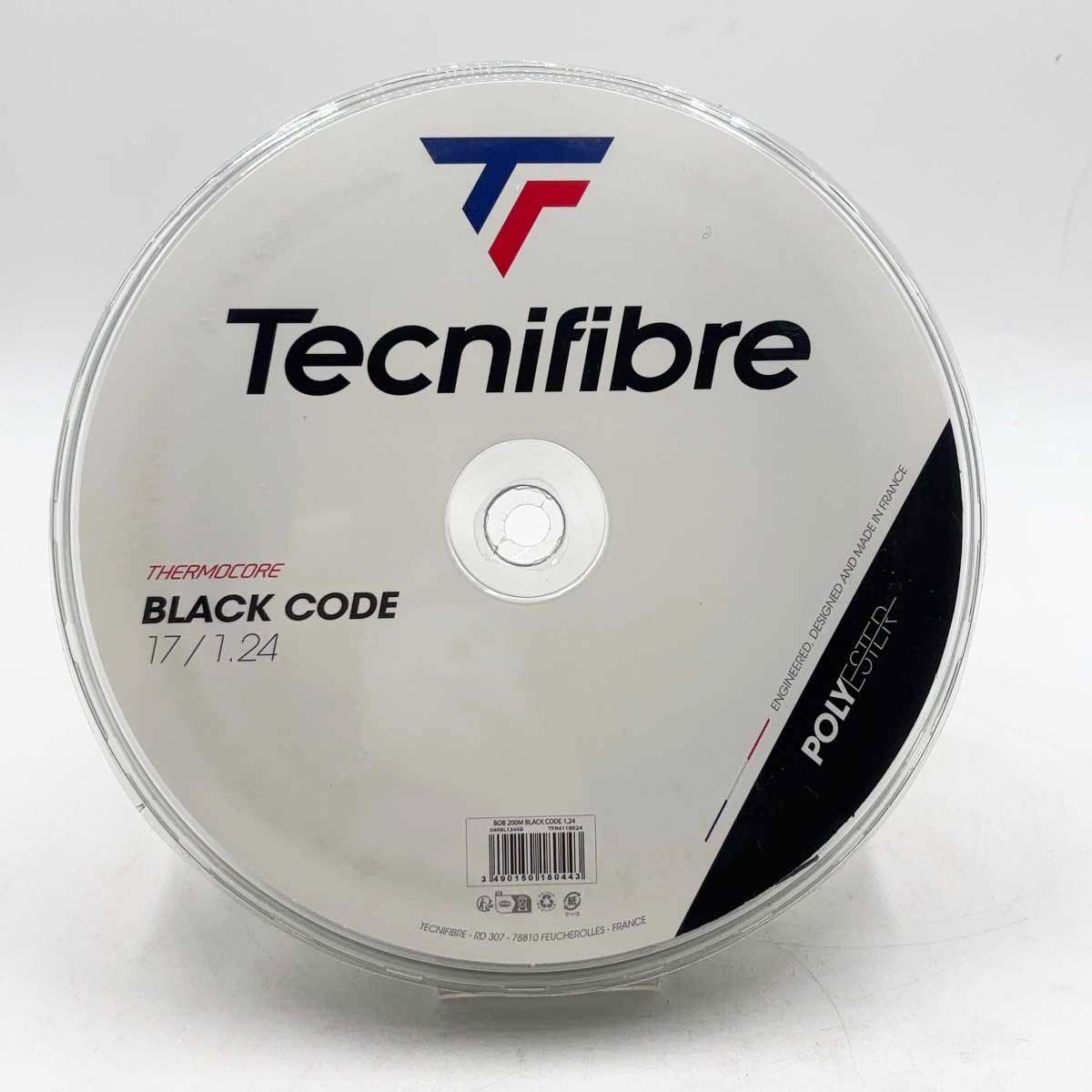 【未使用】テクニファイバー Tecnifibre BLACK CODE 124 硬式テニス ストリング ガット 200m ロール ブラックコード ブラック 04RBL124XB 1.24mm