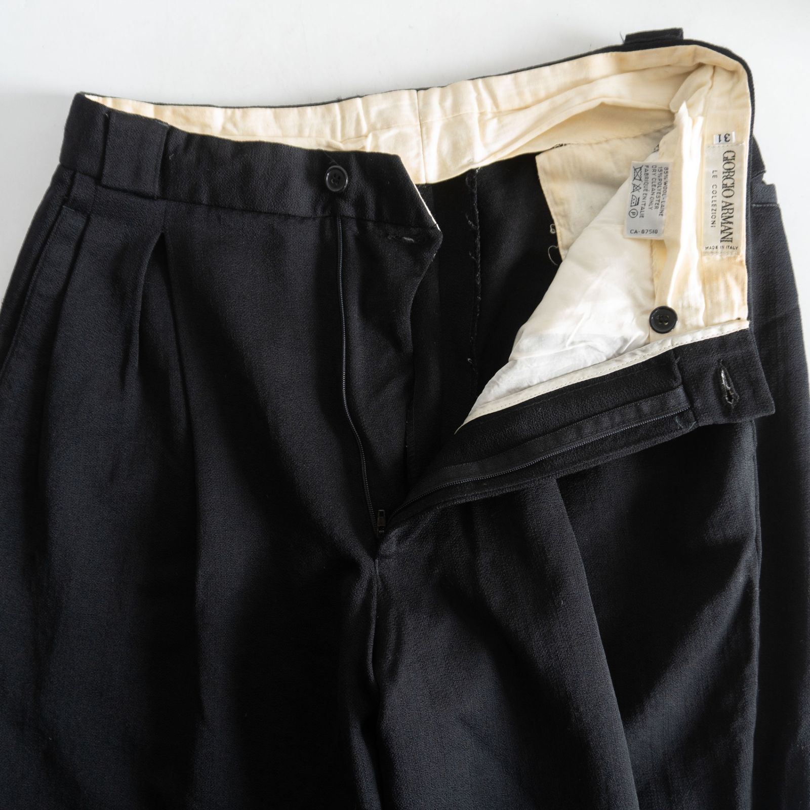 美品】GIORGIO ARMANI【90s 2タック ワイド スラックスパンツ 】31