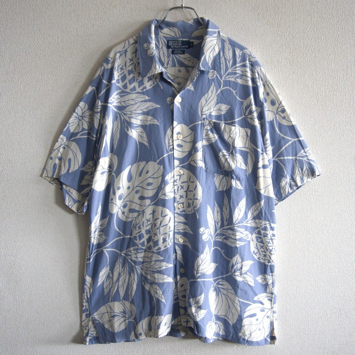美品】POLO RALPH LAUREN【ADAMS レーヨン オープンカラー シャツ】L
