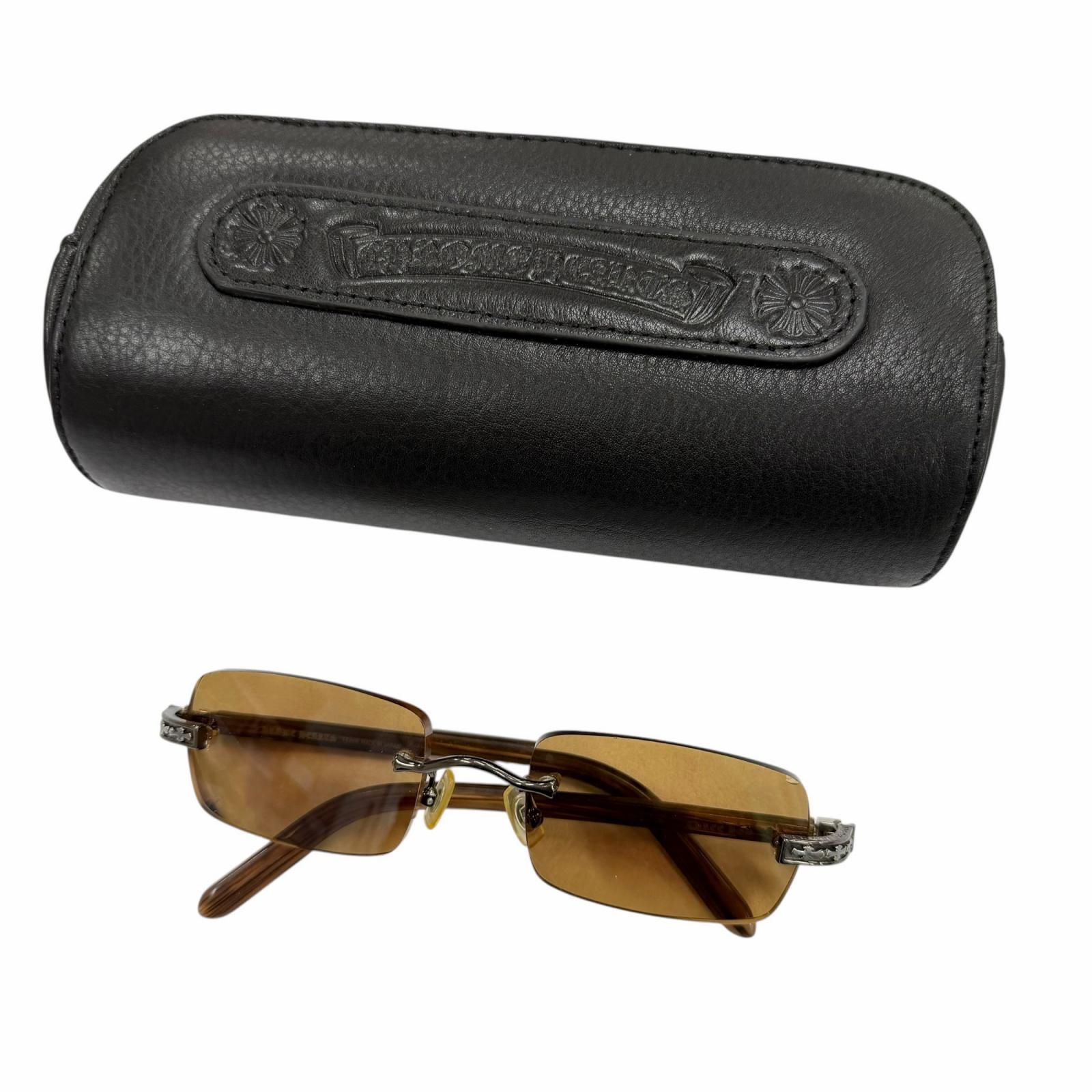 良品▽CHROME HEARTS クロムハーツ THREE BOB 925 リムレス ツー 