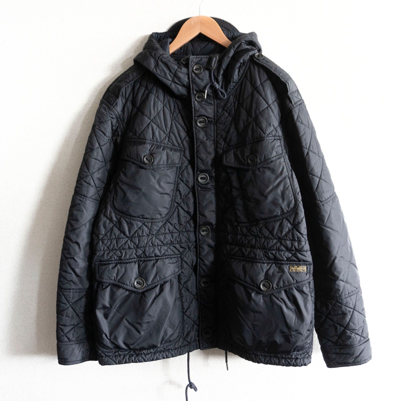 【美品】POLO RALPH LAUREN【キルティング フィールドジャケット】XL ブラック ポロラルフローレン s2606052