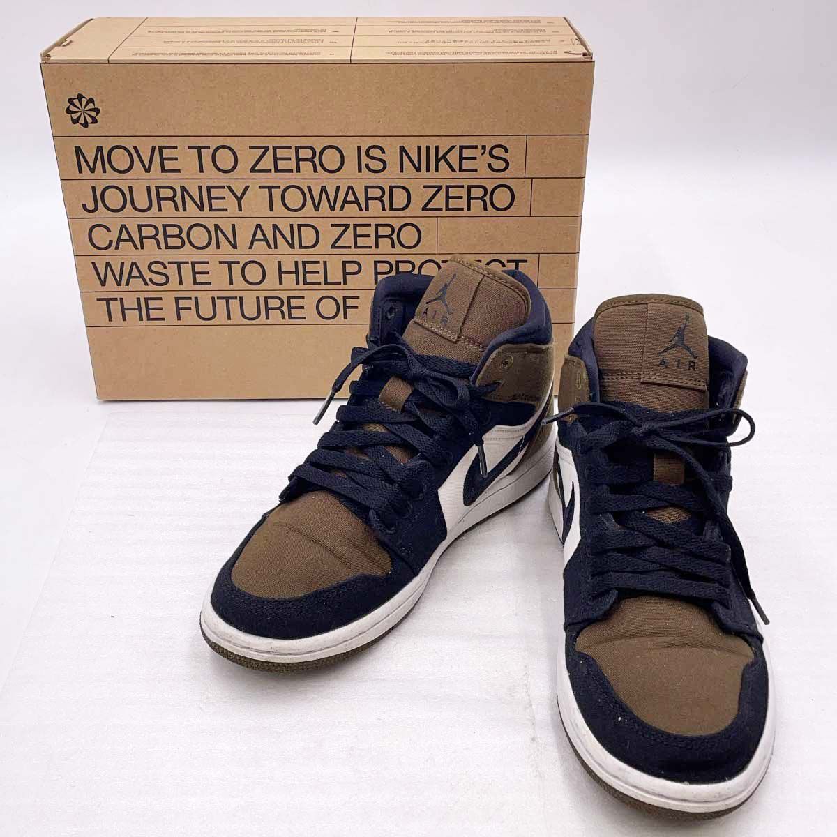 ナイキ WMNS AIR JORDAN 1 MID SE SE OLIVE TOE エアジョーダン1 ミッドカットスニーカー 24cm DV0427-301 NIKE