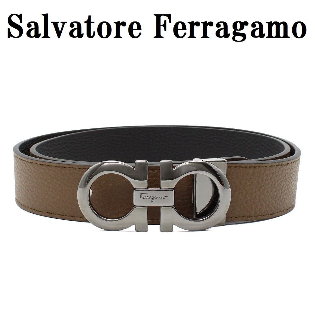 サルヴァトーレ フェラガモ Salvatore Ferragamo 675542 705614 ベルト レザー リバーシブル ビジネス カジュアル おしゃれ メンズ ブラウンシュガー ネロ