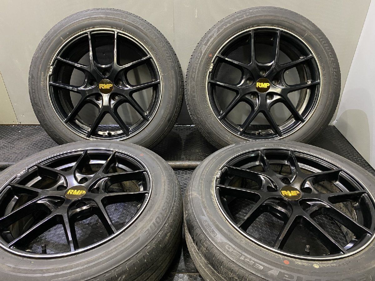 【BS ECOPIA EP150 195/60R17】夏タイヤ【MiD RMP 17インチ 7J5HPCD114.3+40】23年製 バリ溝 ブラック 60プリウス等 　(VTM556)