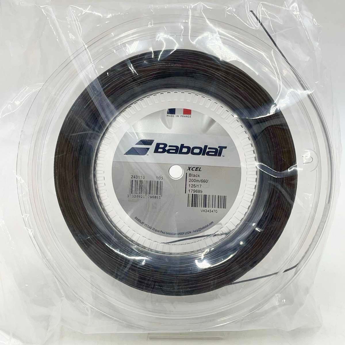 【未使用】バボラ XCEL エクセル 125 硬式 テニス ストリング ガット 200m ロール ブラック 243110 BABOLAT 1.25mm