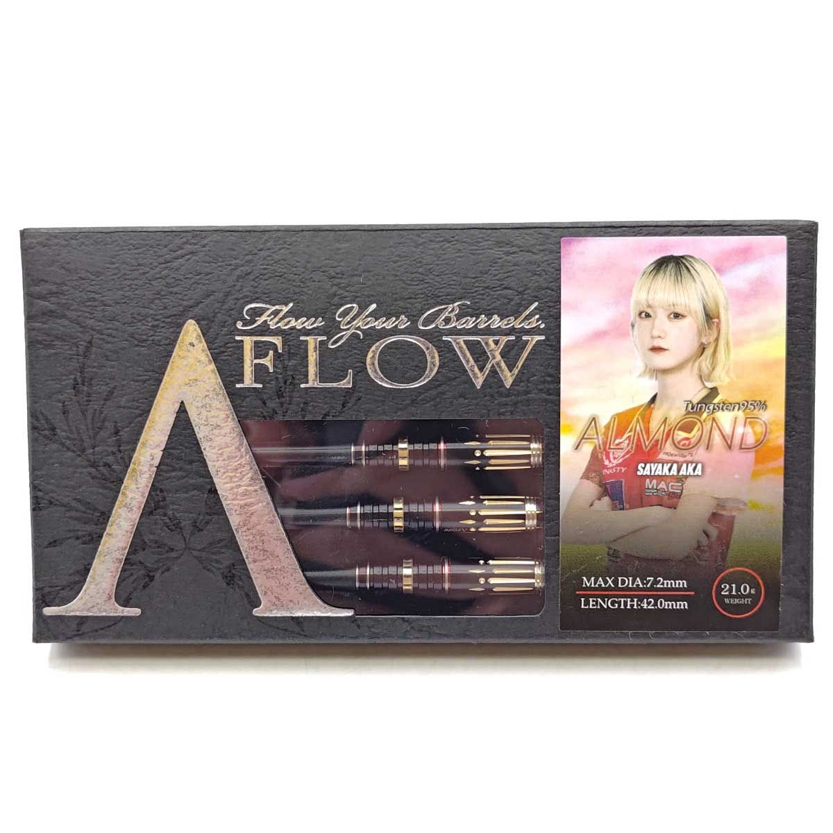 【未使用】ダイナスティー ダーツバレル A-FLOW BLACK LINE コーティングタイプ ALMOND 2BA 21g 阿嘉紗香選手モデル DYNASTY
