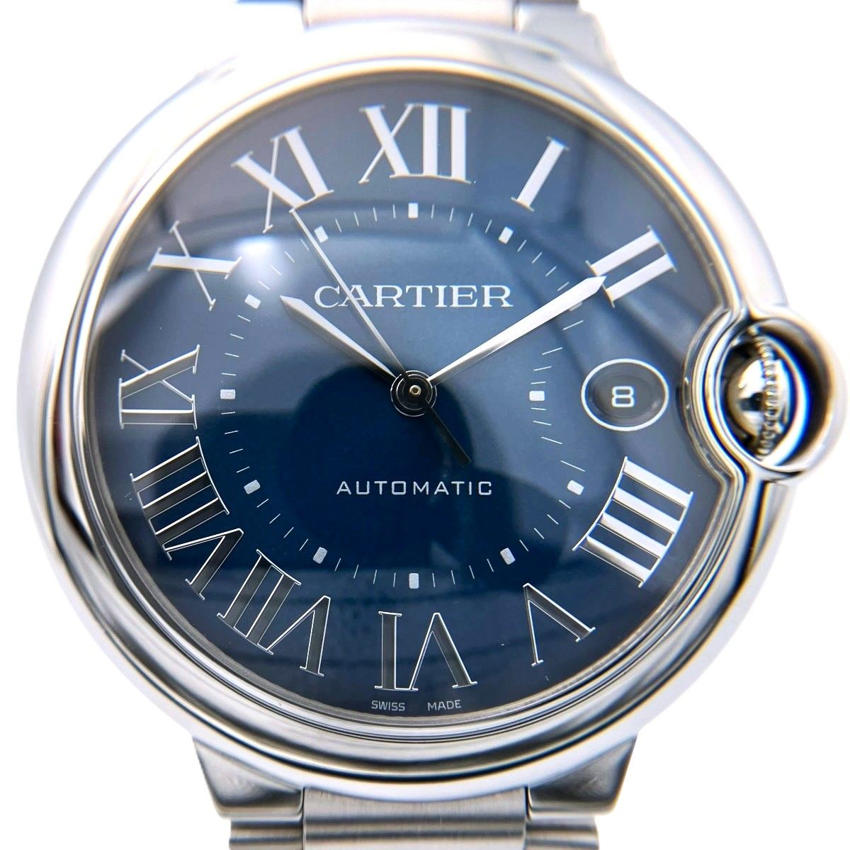 カルティエ CARTIER バロンブルードゥ 腕時計 総重量約119.4g SS SS 自動巻き ブルー文字盤文字盤 WSBB0061 メンズ