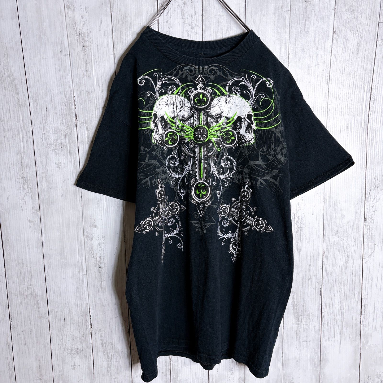 Y2K】SKULL GRAPHIC T-shirt スカルグラフィック ブラック ドクロ