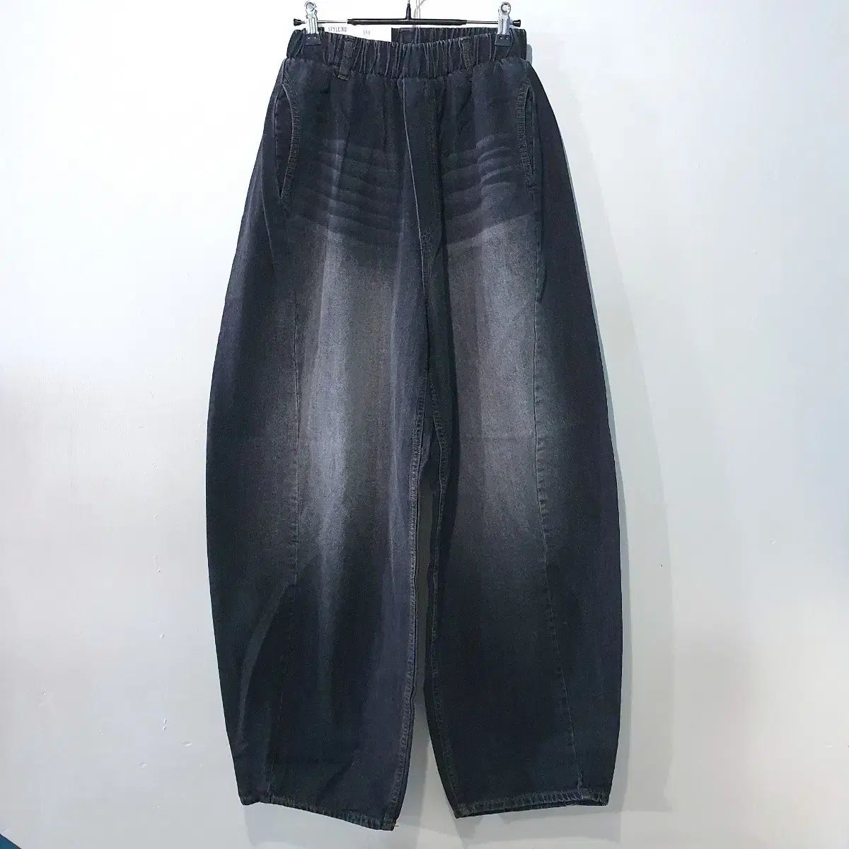 SS新作) 밴딩 カーブド ワイド デニムパンツ 558番 2color M L
