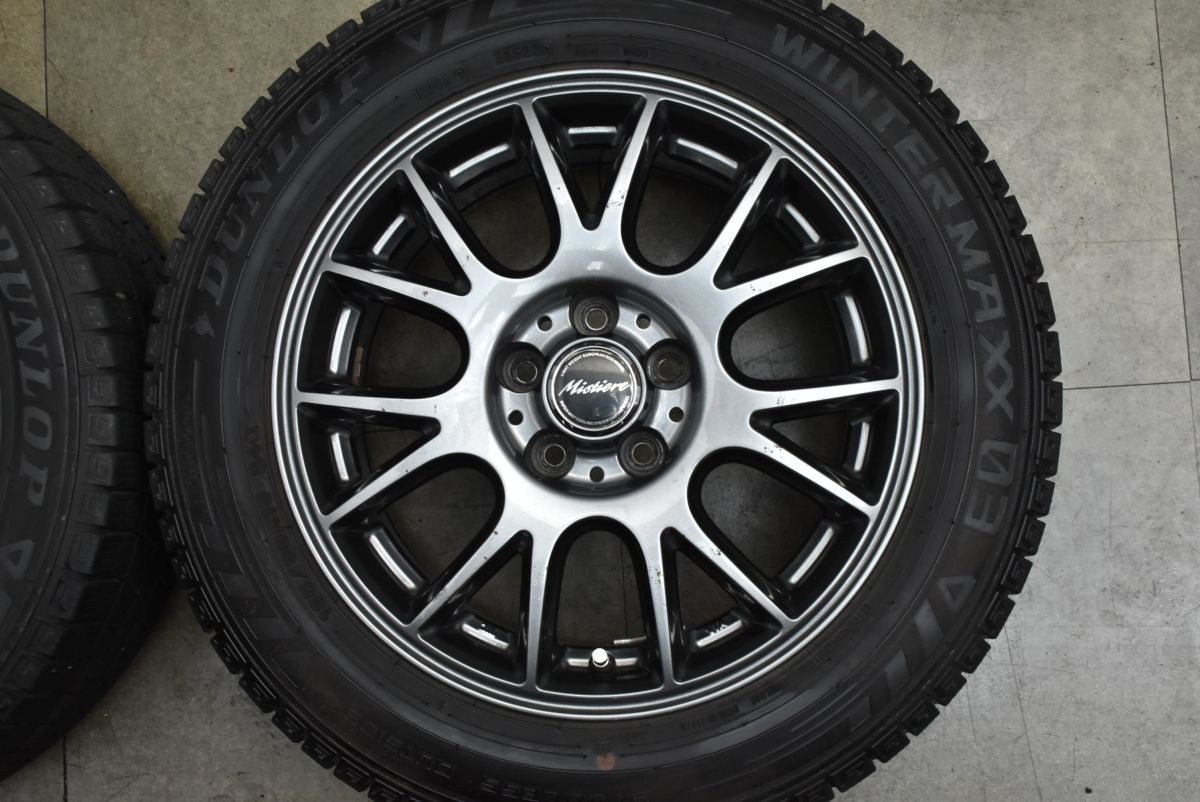 【DUNLOP WM03 185/60R15】スタッドレス【DUFACT デュファクト 15インチ 6J5HPCD100+45】22年製 バリ溝 170シエンタ等　(MTB835)クレジットカード QRコード決済可能 バリ溝 WM03付】ミスティーレ 15in 6J +40 PCD100 ダンロップ