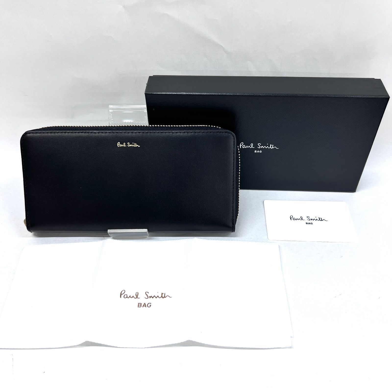 SD8137 新品未使用！ Paul Smith ポールスミス ラウンドファスナー長財布 ロングウォレット BPS713 ブラック レザー