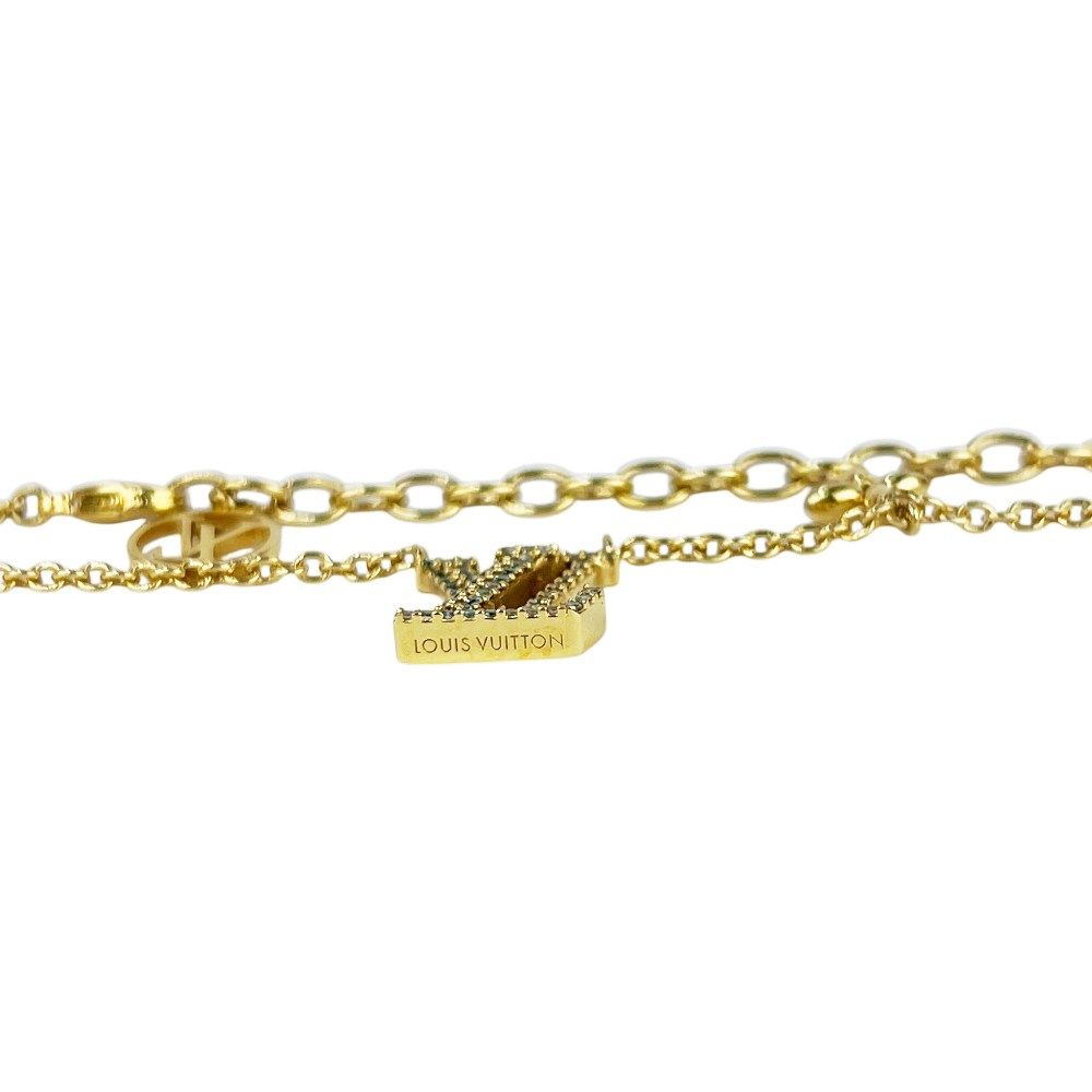 極美品 ネックレス GP ゴールド ラインストーン ネックレス M00596 ルイヴィトン □美品□ アイコニック ネックレス アクセサリー GP