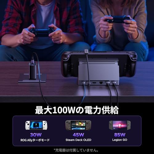 UGREEN Steam Deck/Switch/Rog Ally/Legion Go用ドック 6-in-1 USB-Cハブ 4K@120Hz HDMI 2.1、100W PD充電、USB-A & USB C 3.0、1000Mbpsイーサネ 25a0be26 UGREEN Steam Deck/Switch/Rog Ally/Legion Go用ドック 6-in-1 USB-Cハブ 4K@120Hz HDMI 2.1、100W PD充電、USB-A & USB C 3.0、1000Mbpsイーサネ 25a0be26