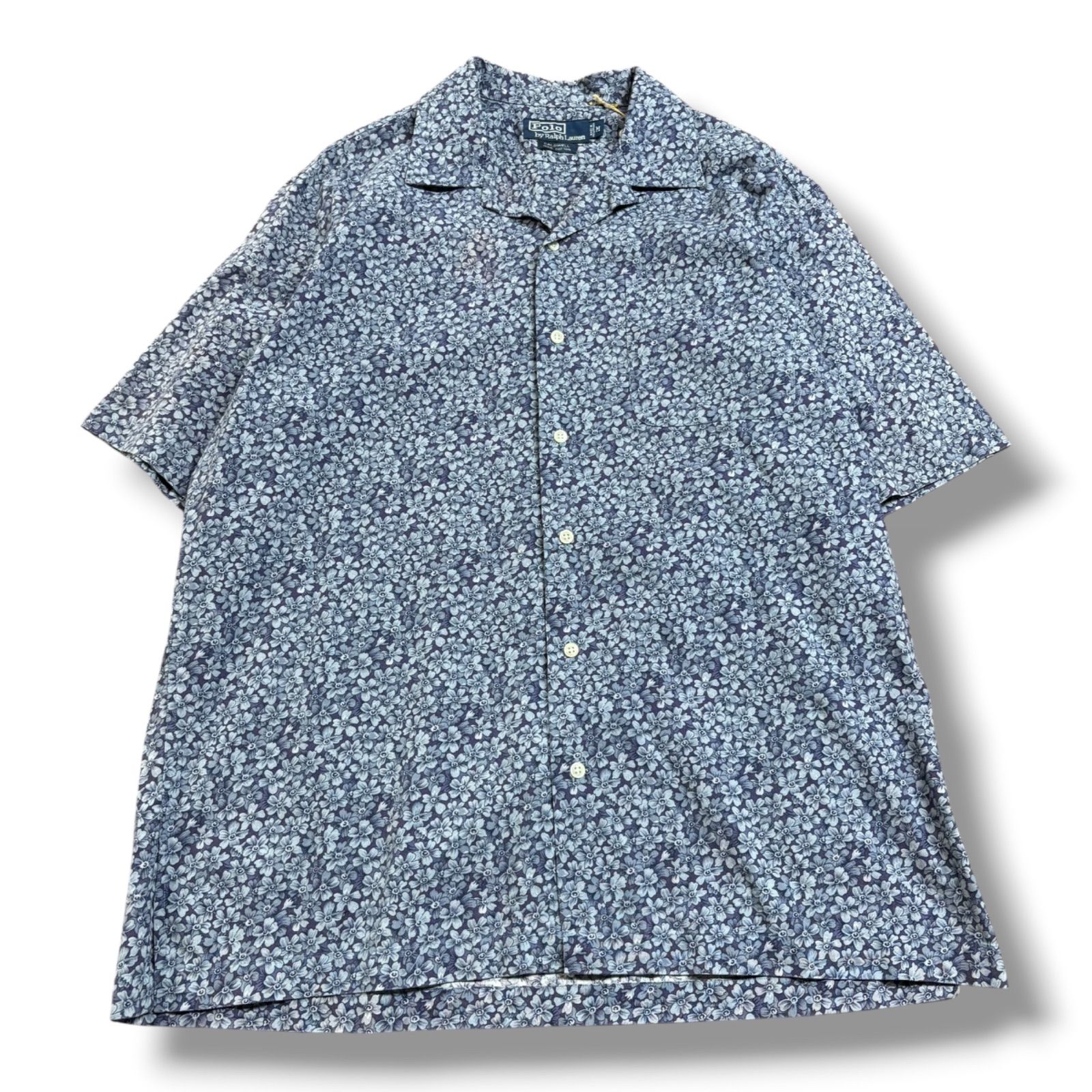 【Polo by Ralph Lauren】90s 'Caldwell' All Over Floral Calico Shirt Open Collar M