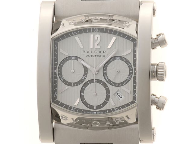 BVLGARI ブルガリ ウォッチ アショーマ48mm クロノ 日本限定 時計 AA48SCH 腕時計 ステンレス シルバー 自動巻き シルバー文字盤 メンズ【中古】433