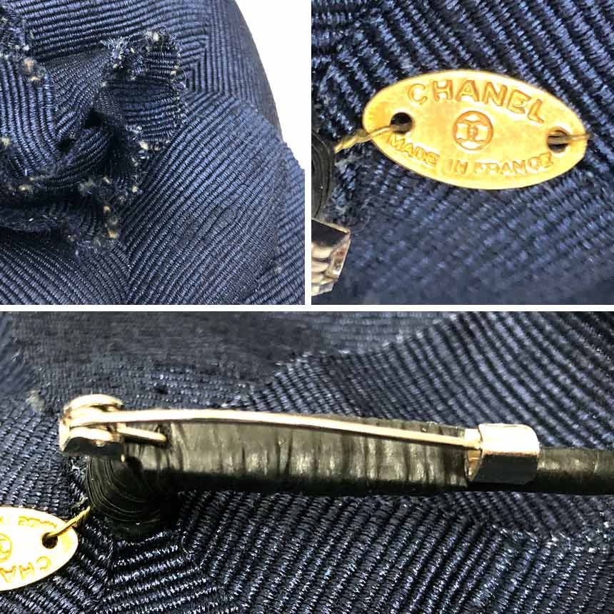 シャネル CHANEL カメリア コサージュ ブローチ 花 ネイビー aq13020 