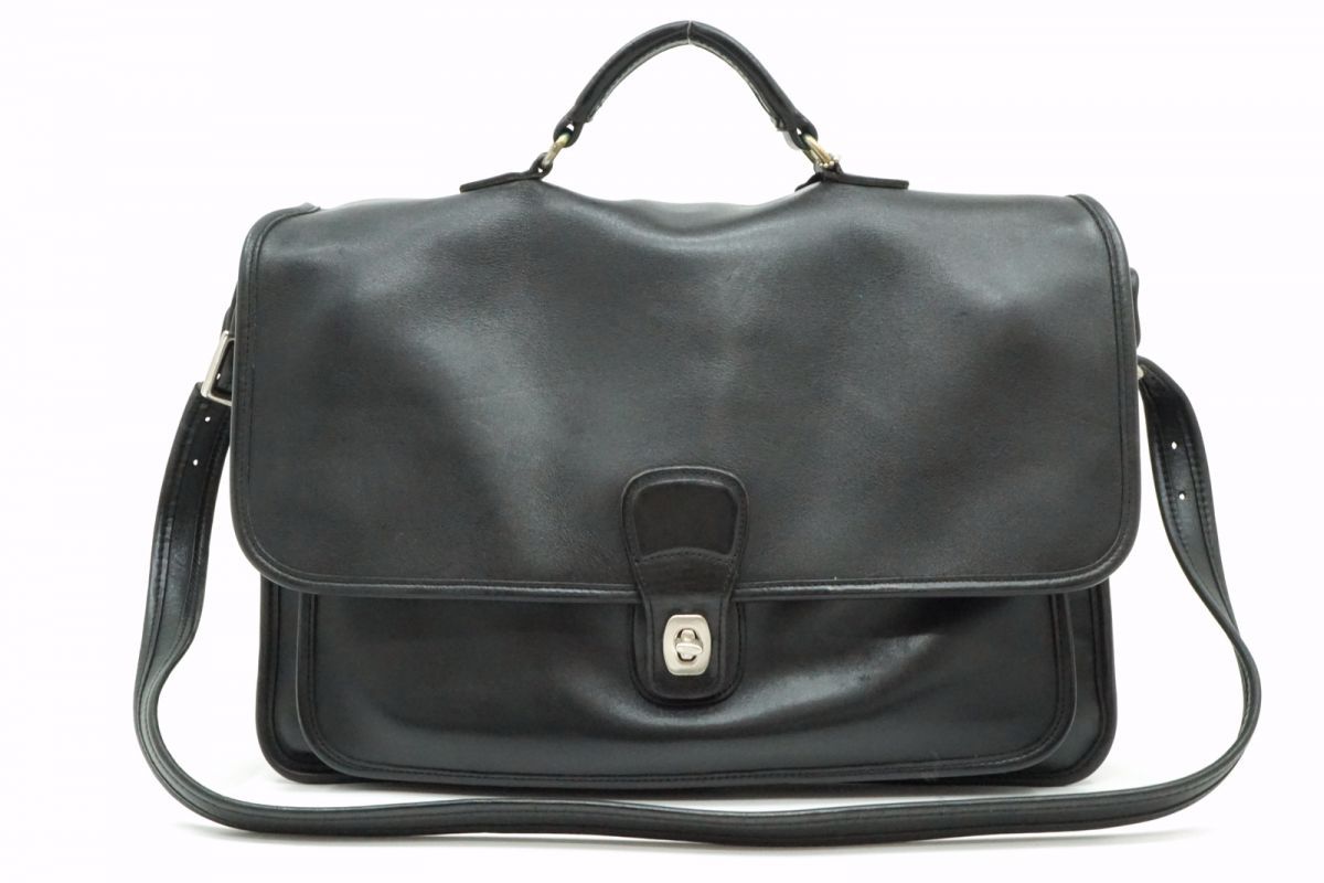 オールド コーチ ヴィンテージ 2way 5180 メトロポリタン ショルダーバッグ ブリーフケース アンハサウェイ レザー ブラック COACH 6883h