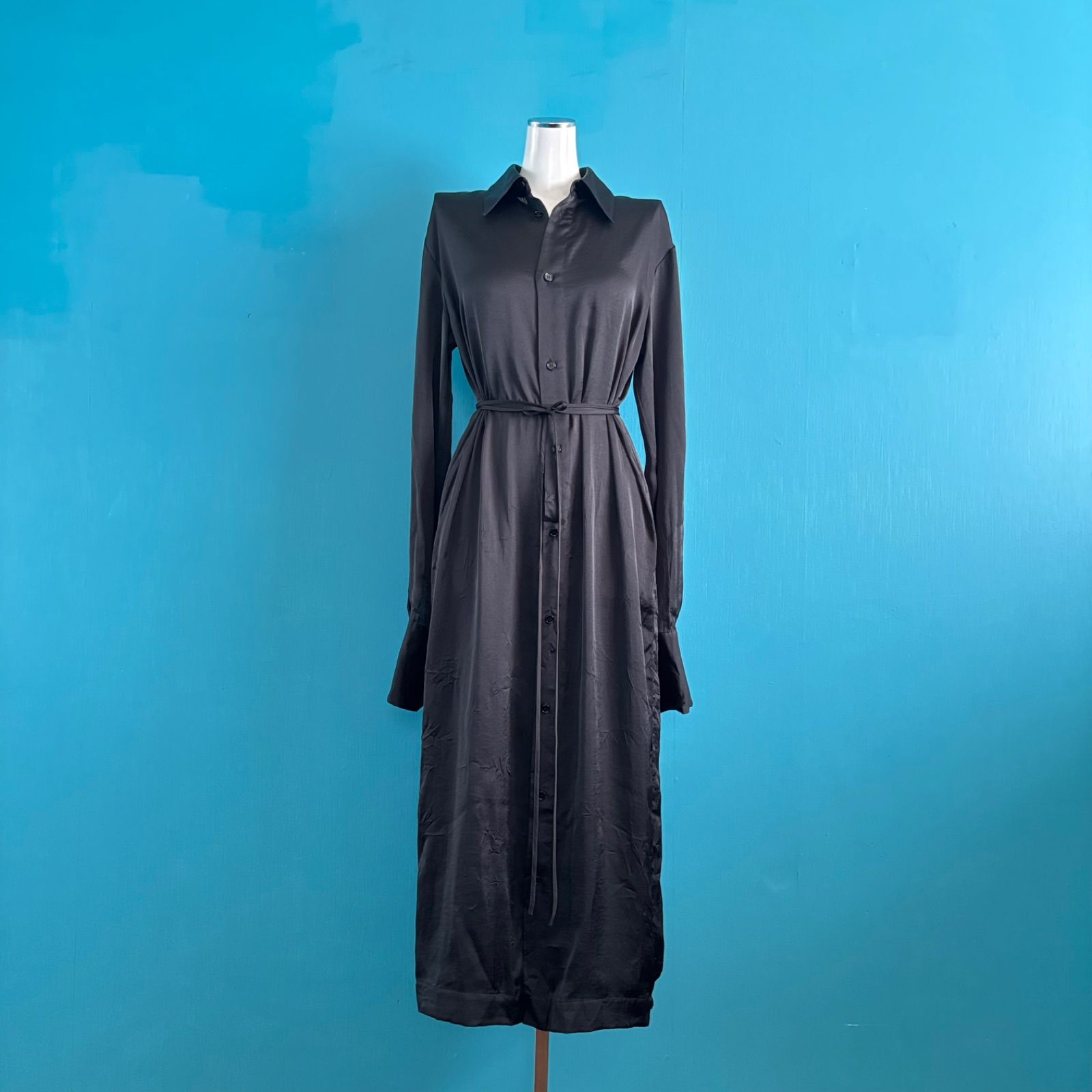 1767 MM6 Maison Margiela メゾンマルジェラ 新品 23AW バックステッチ シャツワンピース しわ加工