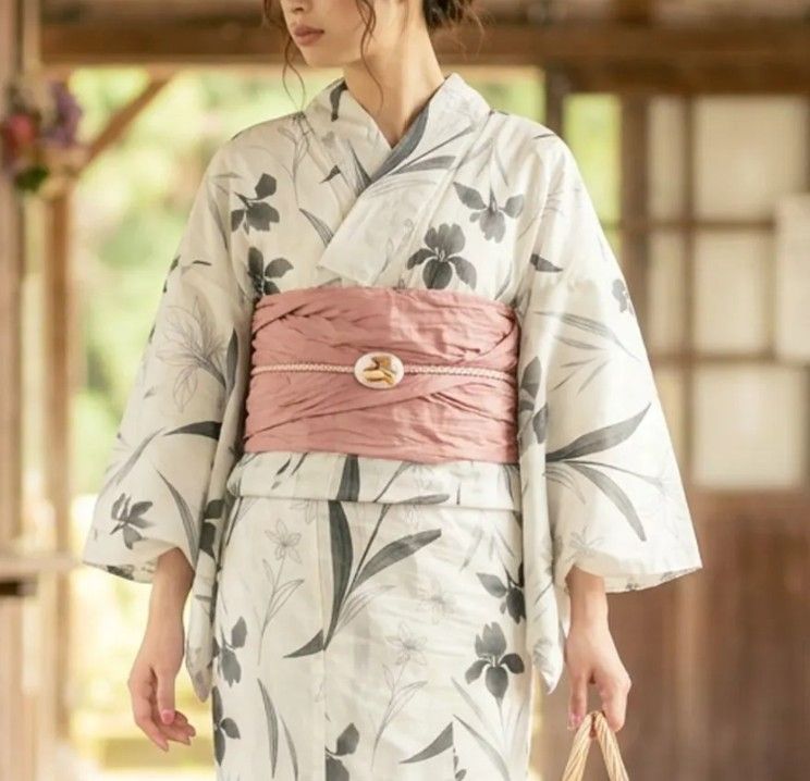 涼やか菖蒲アイボリー 【F】簡単！1人で着れる 綿 浴衣 レディース セパレート 浴衣 3点セット 二部式 浴衣+帯 セパレート浴衣 花火大会 夏祭り 盆踊り フリーサイズ ワンピース浴衣 は下のこのショップの商品をすべて見るよりご覧くださ