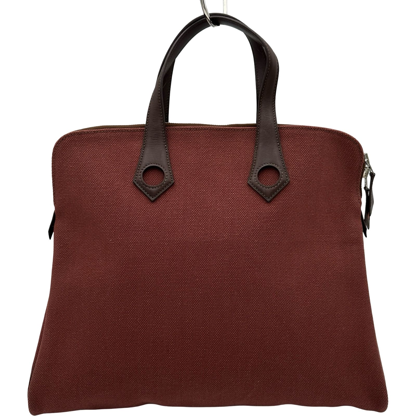 エルメス HERMES サックイブーMM □J刻印 ルージュアッシュ/エベンヌ シルバー金具 トワル/スイフト レディース ハンドバッグ