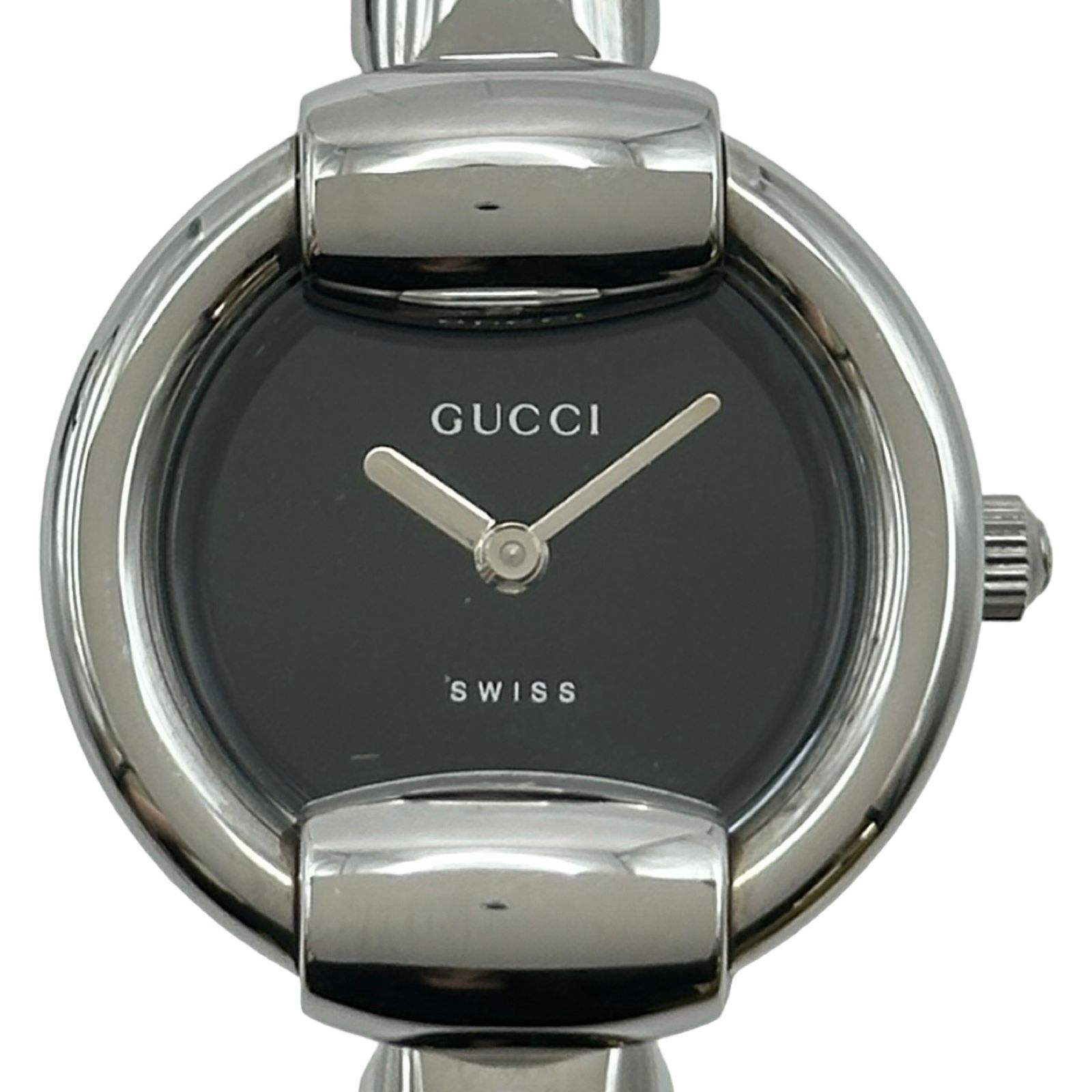 グッチ GUCCI バングルウォッチ 1400L ブラック ステンレススチール クオーツ レディース 腕時計