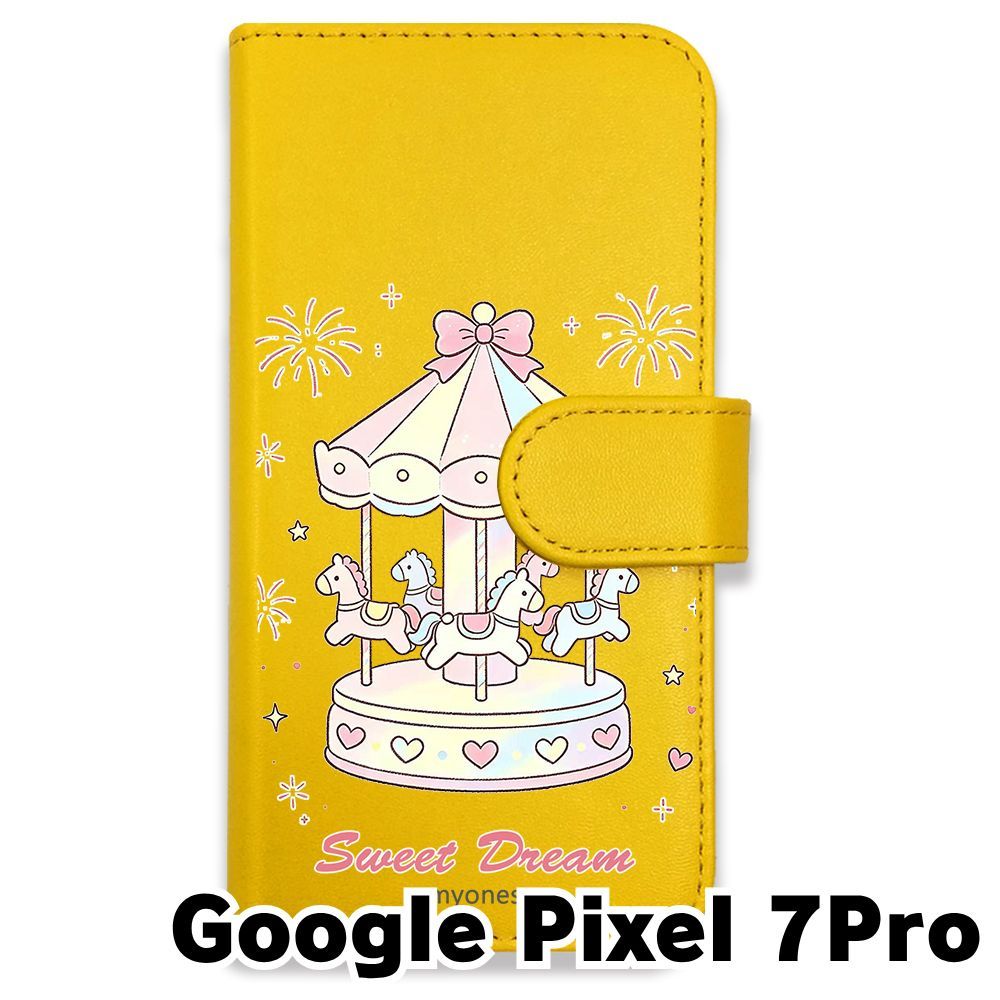 新品未使用】 GOOGLE PIXEL 7 PRO 手帳型スマホ ケース (色：イエロー