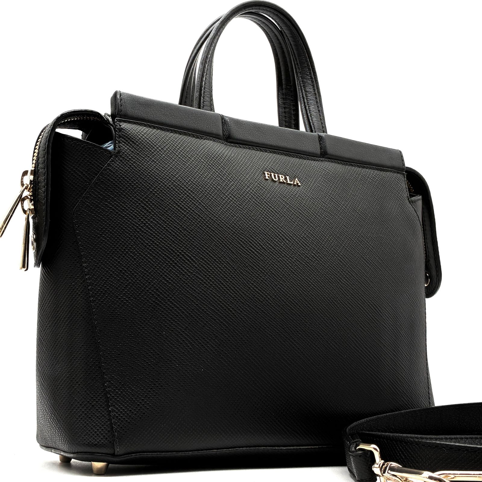 極美品 フルラ FURLA タリア 2way ハンドバッグ ショルダーバッグ ブラック 黒 レザー 本革 斜め掛け クロスボディ ボーナス 夏休み 帰省 サマーギフト 敬老の日 ご褒美 プレゼント