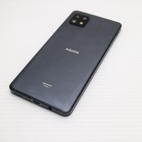 良品中古 AQUOS sense6s SHG07 ブラック スマホ 白ロム 中古 土日祝