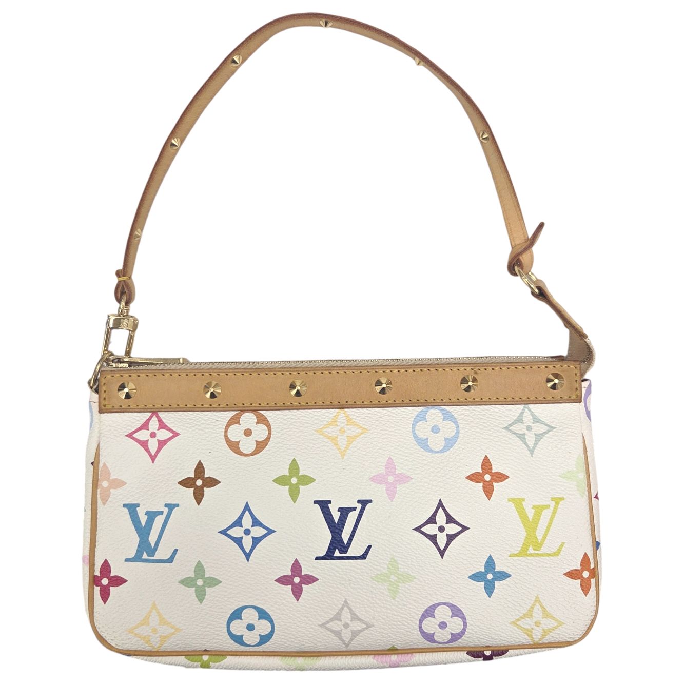 【中古】LOUIS VUITTON ルイヴィトン ポシェットアクセソワール モノグラム マルチカラー ブロン ホワイト系 M92649 ハンドバッグ レディース お洒落 カジュアル デイリー 人気 【ブランドギャラリー心斎橋店】