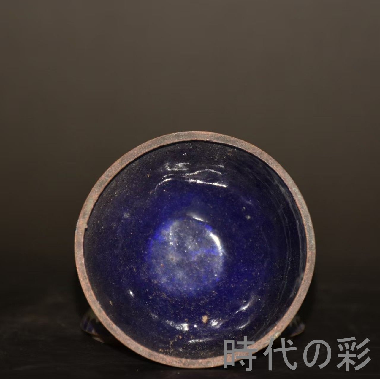 景泰藍 牡丹文香合】中国古美術 銅胎 ?絲琺瑯 粉盒 小物入れ 七宝焼
