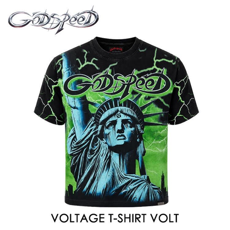 【 本国現地価格 】【26SS】【最新作】GODSPEED VOLTAGE T-SHIRT【ボルト】【Tシャツ】【XSサイズ】【Sサイズ】【Mサイズ】【ロゴ吊り下げタグ付き】【保存袋付き】