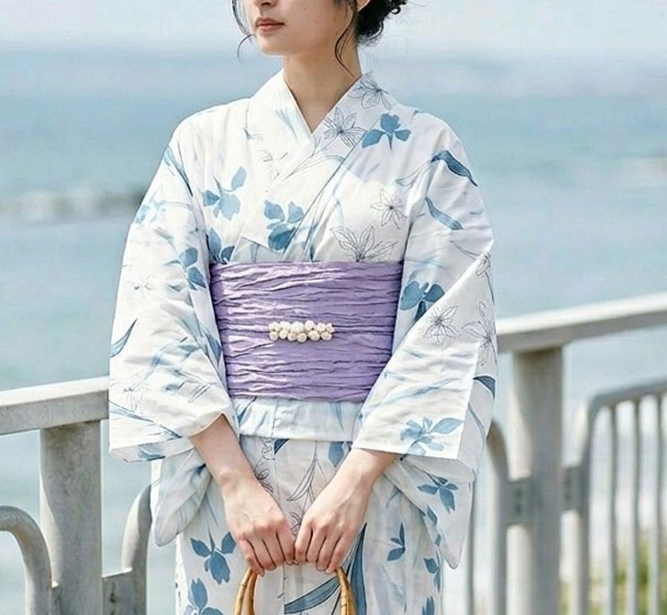 涼やか菖蒲ブルー 【F】簡単！1人で着れる 綿 浴衣 レディース セパレート 浴衣 3点セット 二部式 浴衣+帯 セパレート浴衣 花火大会 夏祭り 盆踊り フリーサイズ ワンピース浴衣 は下のこのショップの商品をすべて見るよりご覧ください