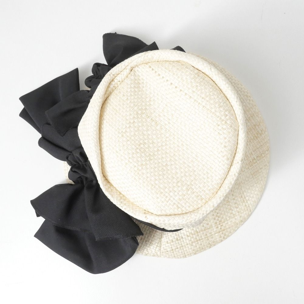 COMMEdesGARCONS コムデギャルソン　刺繍リボンライン　ハット　帽子 □美品□tricot COMME des GARCONS トリココムデギャルソン ハット