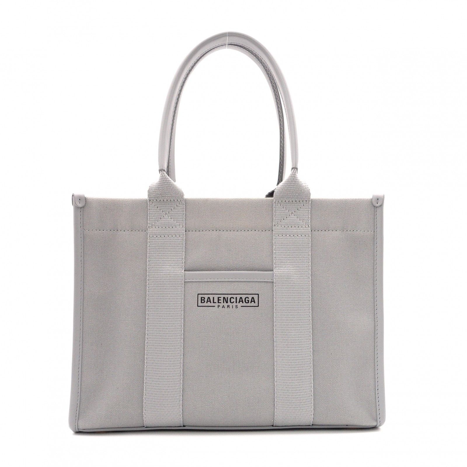 BALENCIAGA バレンシアガ ハードウェア S トートバッグ キャンバス/レザー グレー 2way