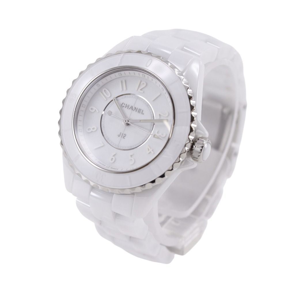 CHANEL ホワイト クォーツ 腕時計ノベルティ CHANEL】シャネル J12 ファントム H6345 セラミック クオーツ アナログ