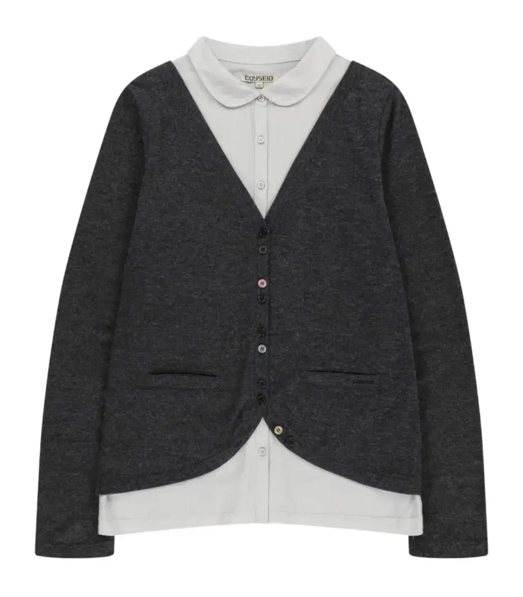 ISSEY MIYAKE イッセイミヤケ シャツ レイヤード カーディガン ダークグレー 2サイズ