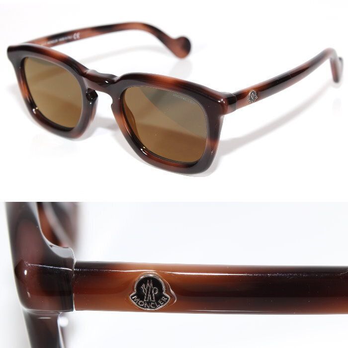 MONCLER モンクレール サングラス MR. MONCLER ミスター モンクレール ML0006 M 52G ライトハバナ べっ甲柄 ウェリントンシェイプ ロゴメタル アイウェア UVカット メンズ レディース ユニセックス【新品・本物】売れ筋