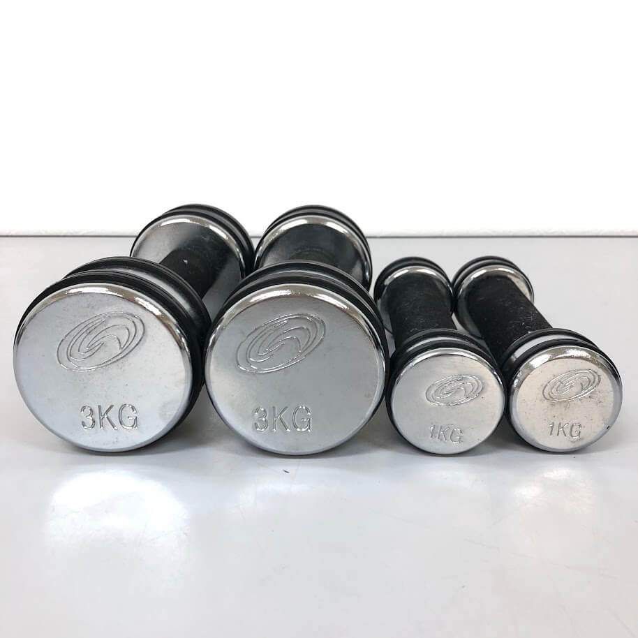 ss8803 【中古】 ダンベル 4個セット 3kg×2個 1kg×2個 固定式ダンベル