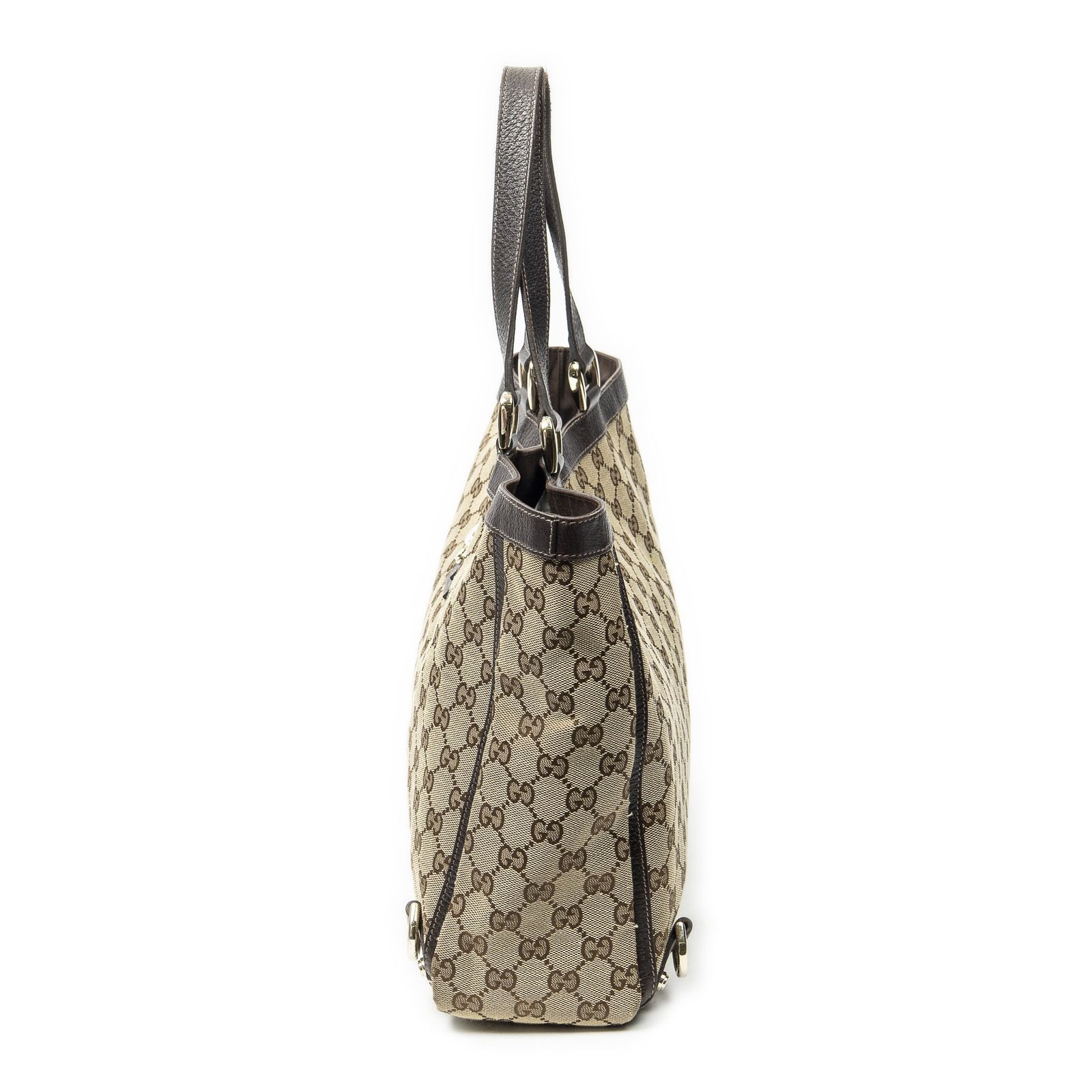 中古] GUCCI グッチラージ アビー D リング トートベージュGG