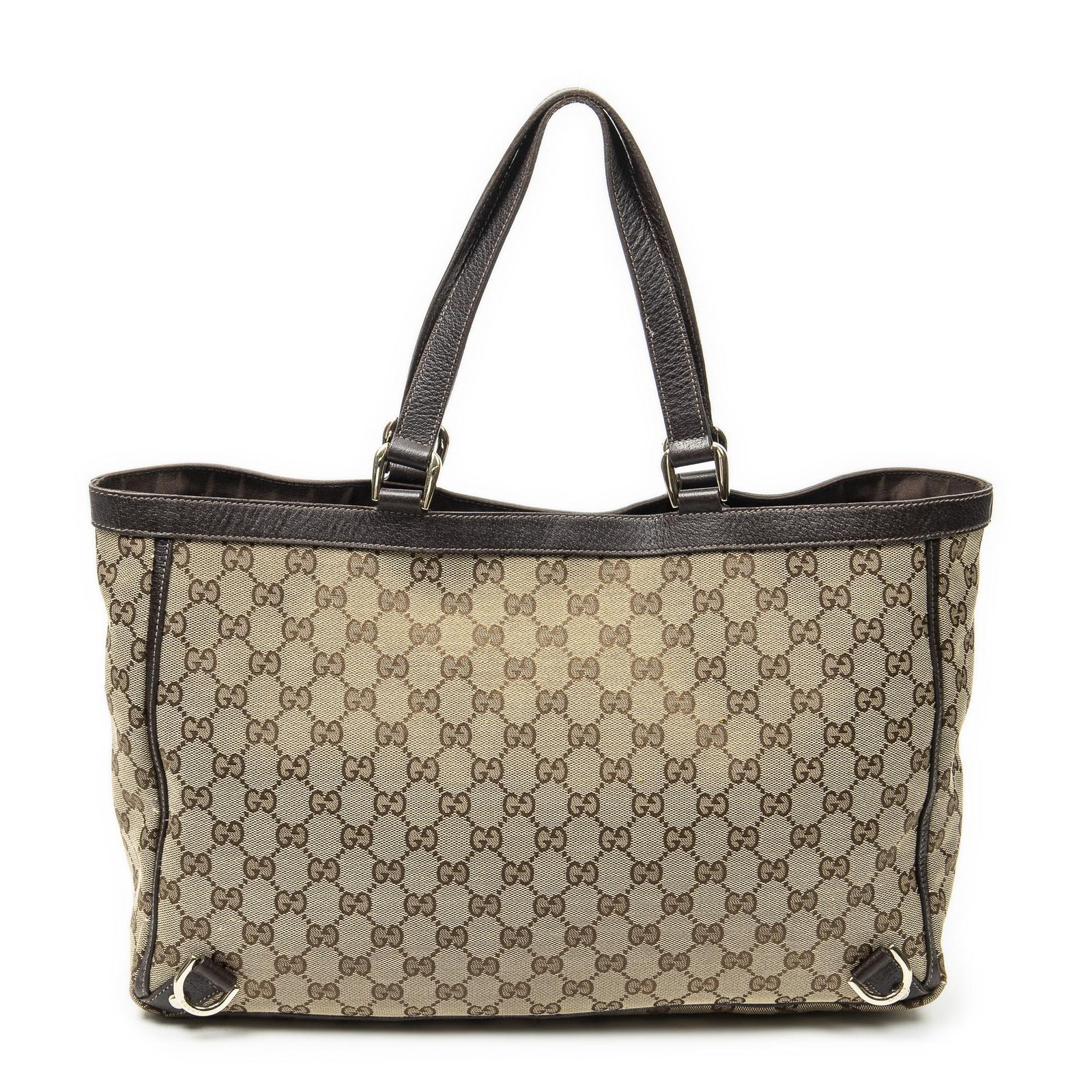 中古] GUCCI グッチラージ アビー D リング トートベージュGG