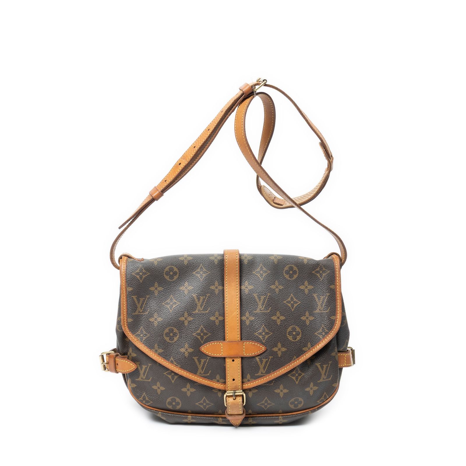 [中古] LOUIS VUITTON ルイヴィトンソミュール茶色モノグラムキャンバスAB