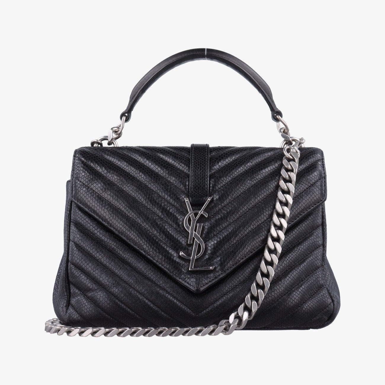 イヴサンローランYves Saint Laurentカレッジ ミディアム ブラック キルティングレザー 600279 TCT600279.0620