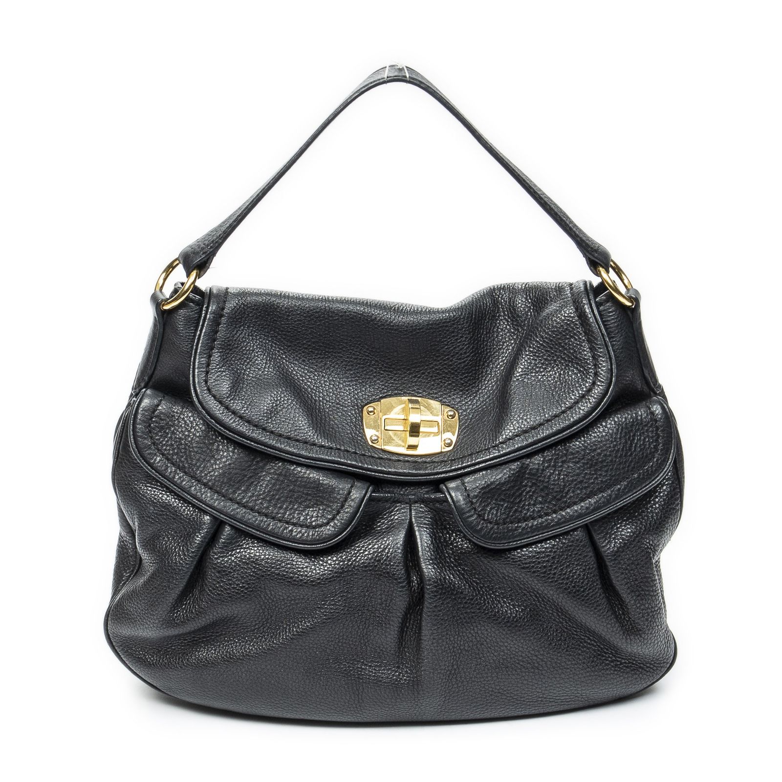 [中古] MIU MIU ミュウミュウ2WAY ホーボーバッグ黒カーフスキンレザーA