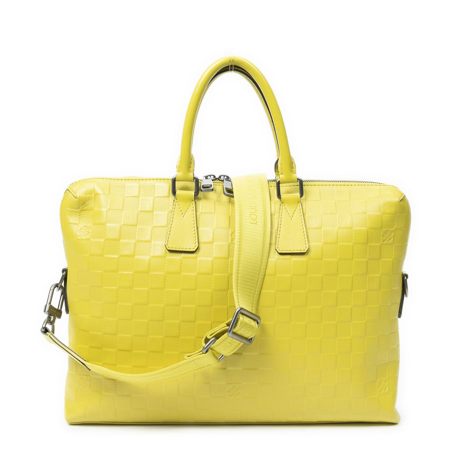 [中古] LOUIS VUITTON ルイヴィトンPorte Document Jour黄色ダミエ アンフィニA