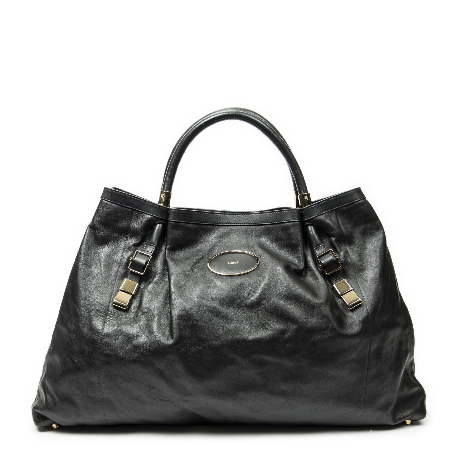 [中古] CHLOE クロエビクトリア黒カーフスキンレザーA