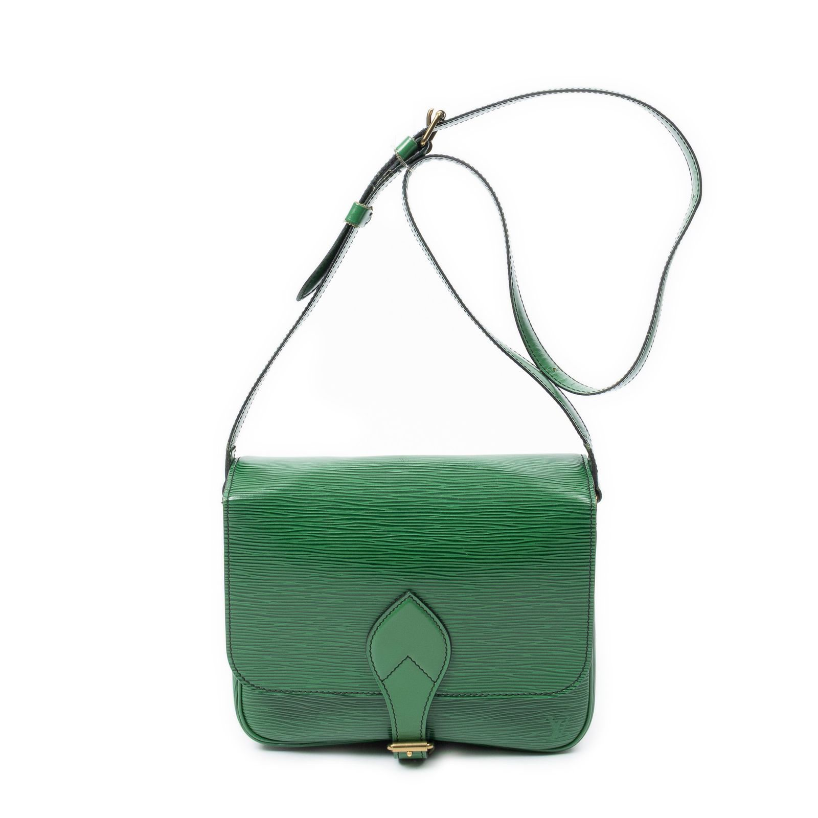 [中古] LOUIS VUITTON ルイヴィトンCartouchiere ブラックステッチ緑エピAB 50,580円