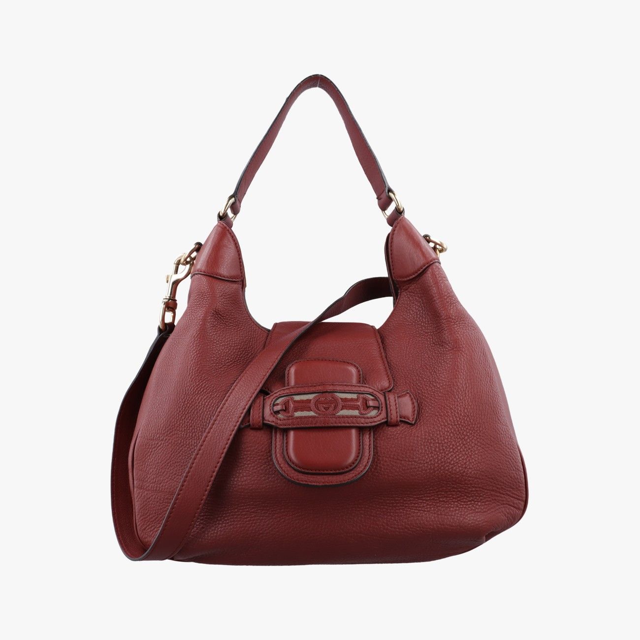 グッチGucciドレスセージ ウェブ ホーボー レッド レザー 296851 A012025879