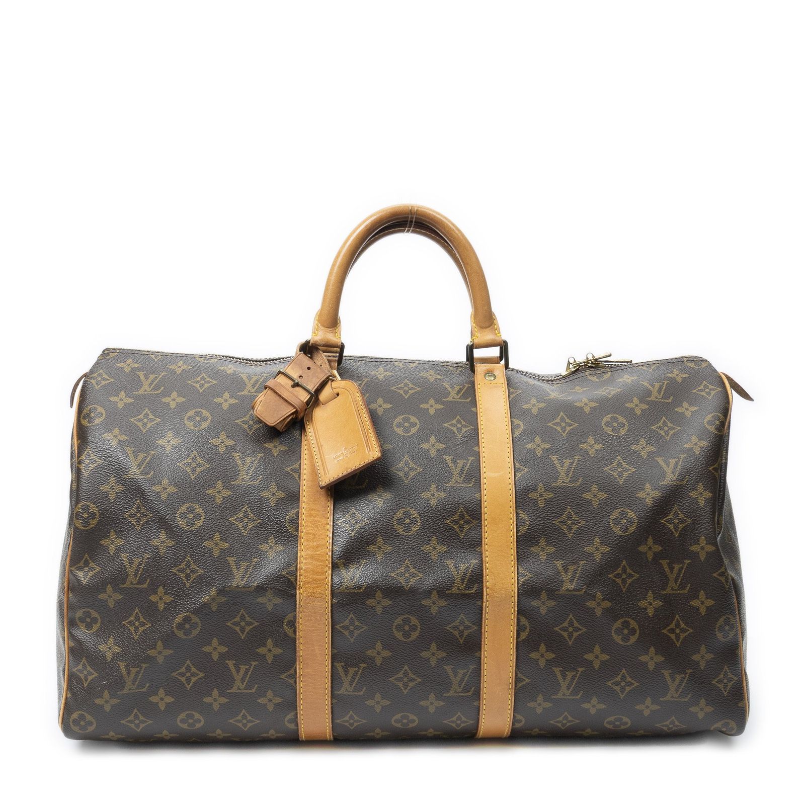 [中古] LOUIS VUITTON ルイヴィトンキーポル茶色モノグラムキャンバスAB
