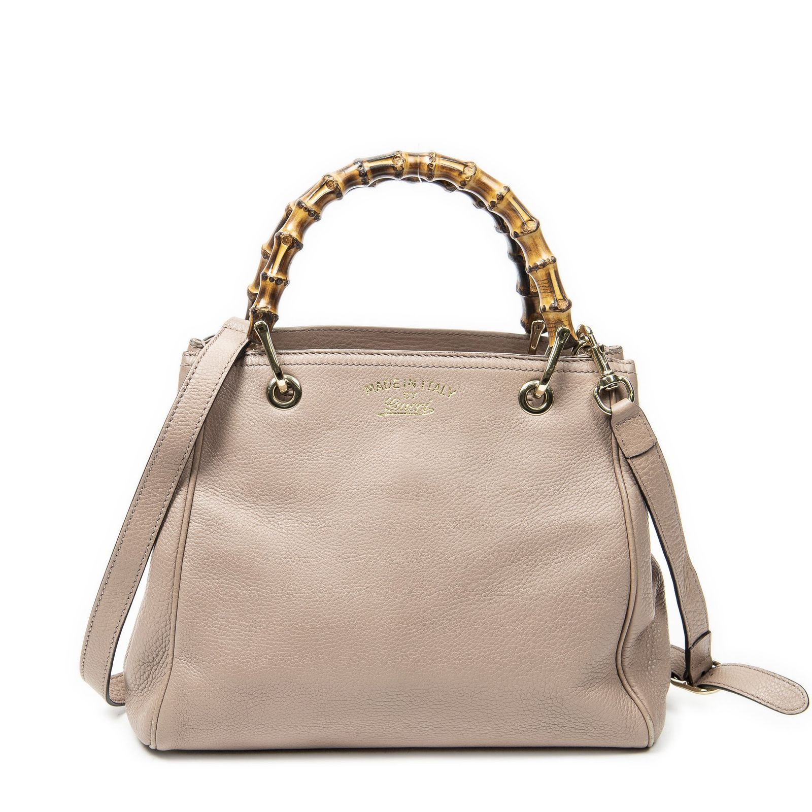 [中古] GUCCI グッチスモールショッパートートピンクグレインカーフスキンレザーA
