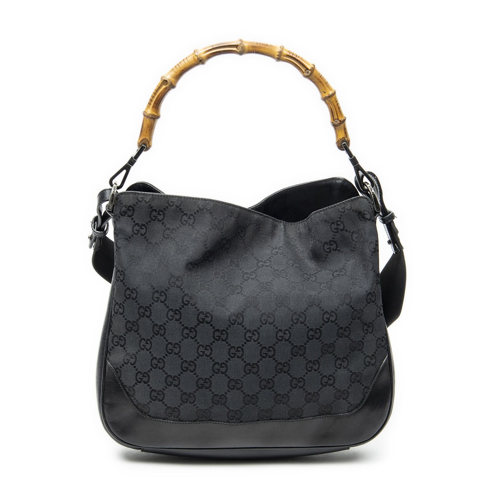 [中古] GUCCI グッチポップバンブートップハンドル黒GGキャンバスAB